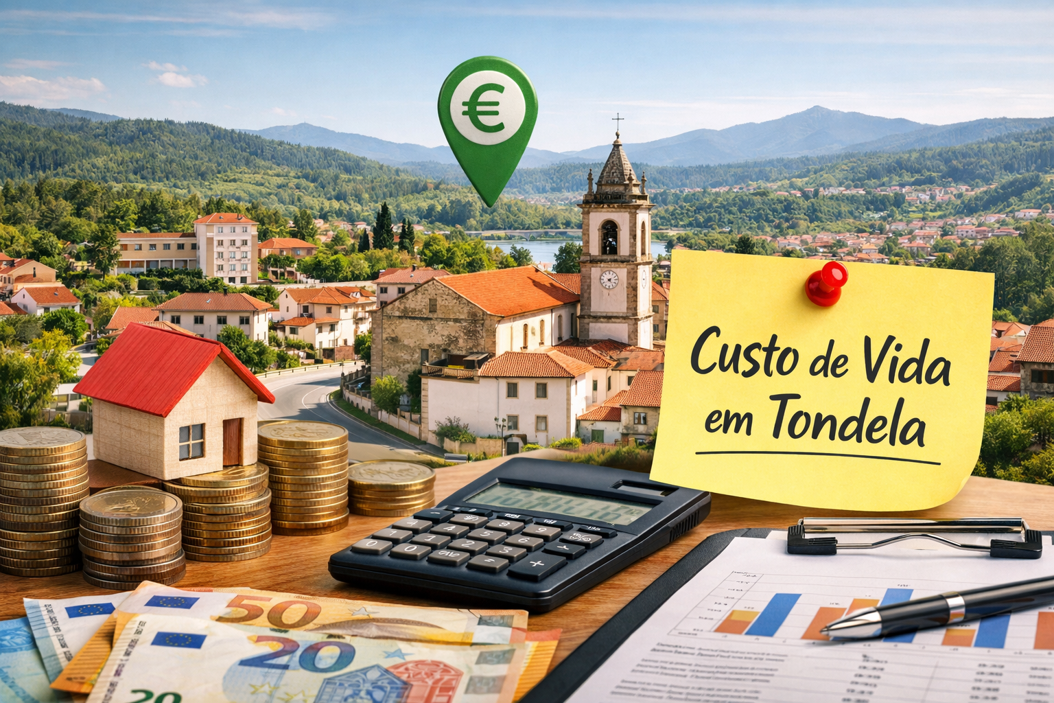 Custo de vida em Tondela: aluguel, alimentação e despesas básicas